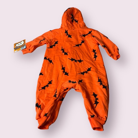 Vintage NWT Baby Halloween Vampire Bat Pumpkin Musical Hoodie One Piece Sz 9 Mon - Picture 2 of 9